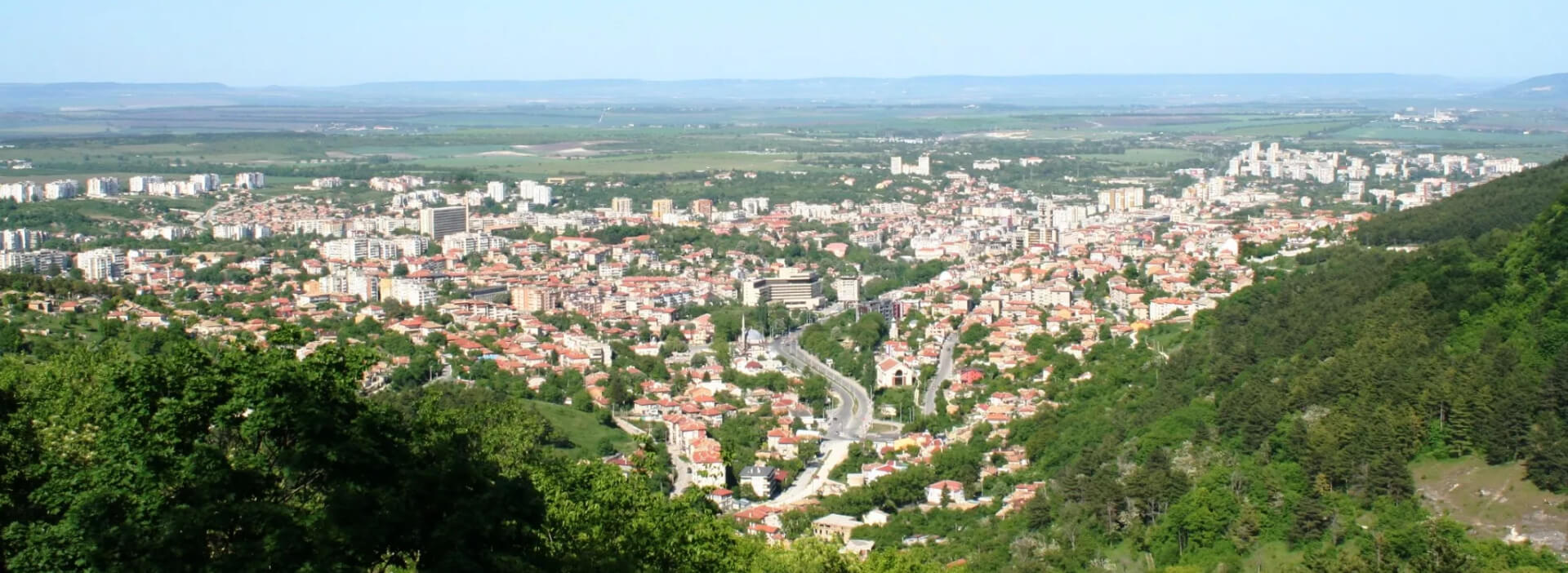 driving around Shumen in a rental car