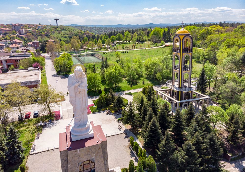 Haskovo`s Virgin Mary statue